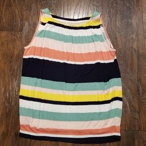 Loft Tank Top Stripe Pink Yellow Size M Medium